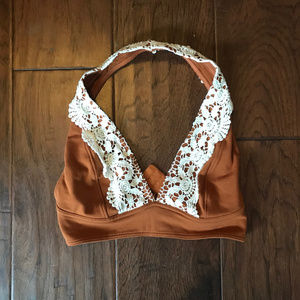 brownish/orange halter bralette